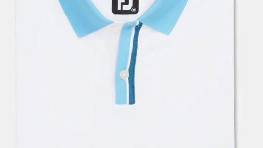 Solid Stretch Pique with Stripe Placket Knit Collar